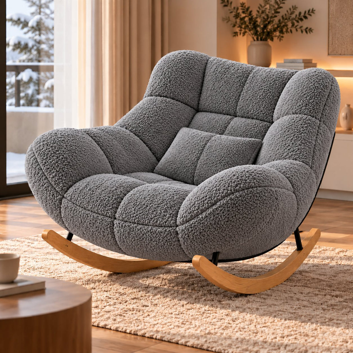 Velour Rocker Lounge Chair