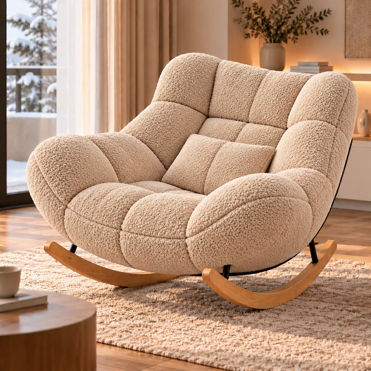 Velour Rocker Lounge Chair