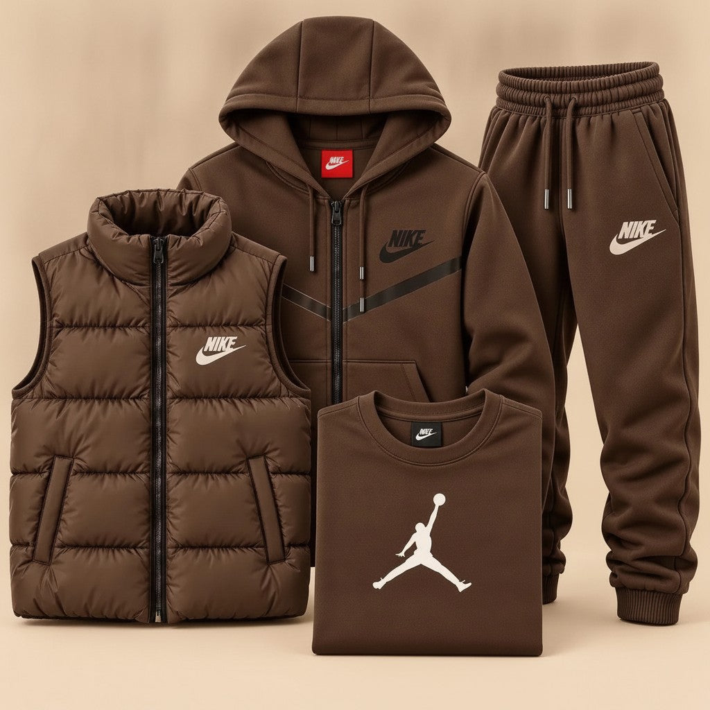 Monochrome Fleece Four-Piece Set