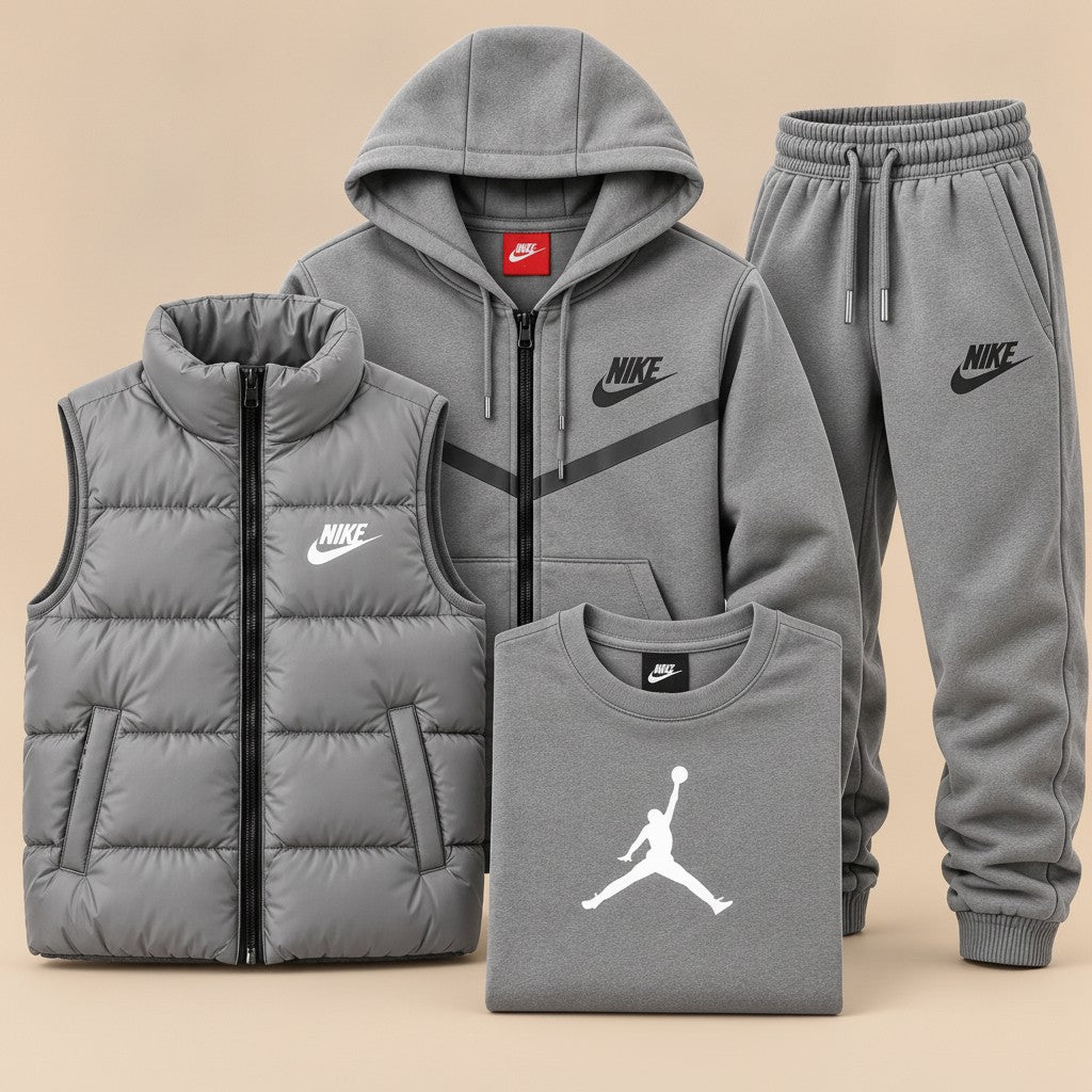 Monochrome Fleece Four-Piece Set