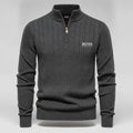 Ridged Half-Zip Knit