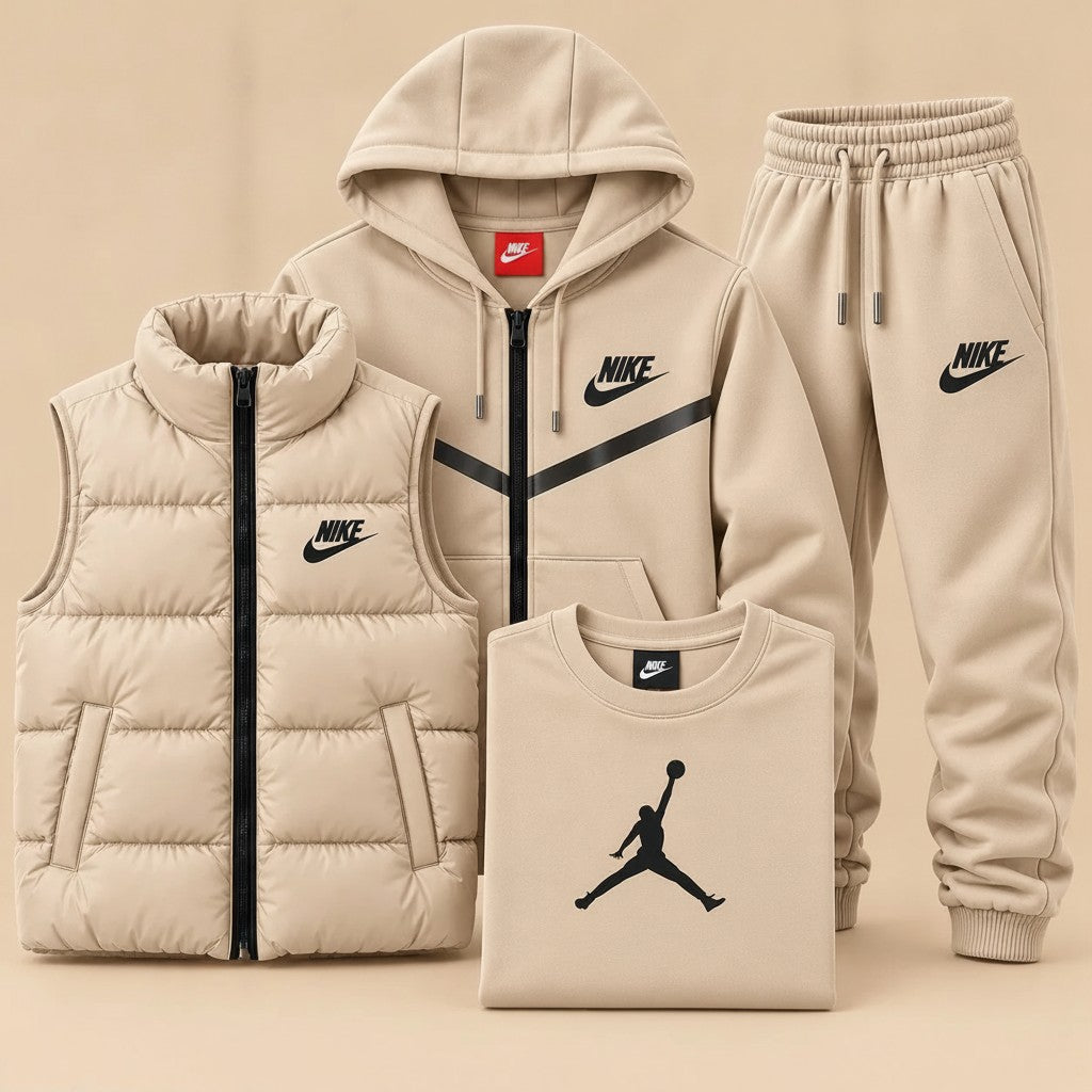 Monochrome Fleece Four-Piece Set