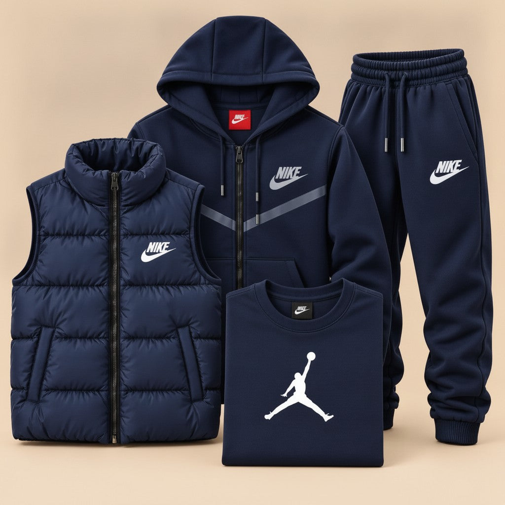 Monochrome Fleece Four-Piece Set
